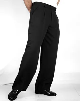 Basics Highwaisted Pleated Pants In Classic Black