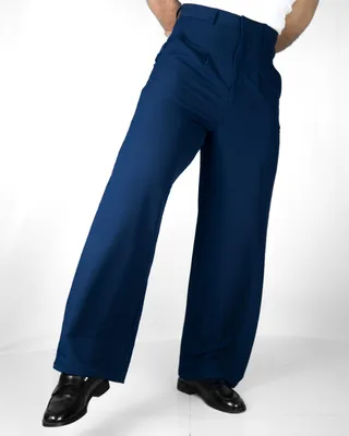 Basics Highwaisted Pleated Pants In Classic Navy