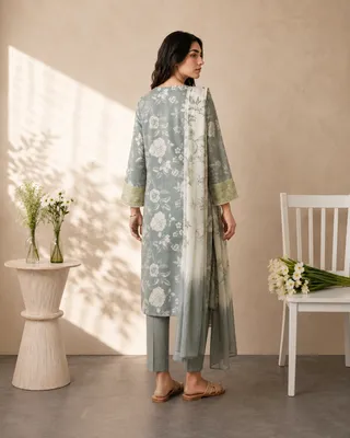 ZELLBURY 3 PIECES PRINTED LAWN (Kurta Dupatta Trouser - 2489)