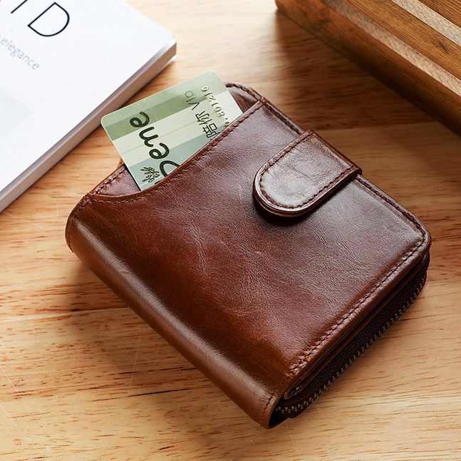 MULTI-FUNCTIONAL GENUINE LEATHER SHORT WALLET GB-Z3002CfBr