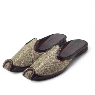 Men Embroidered Leather Slippers – Luxury and Comfort