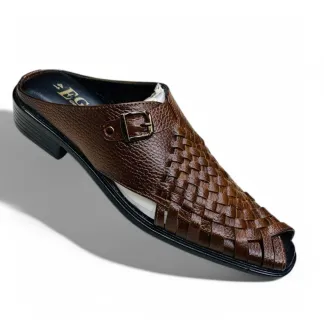 Men’s Woven Leather Mules – Comfort and Style