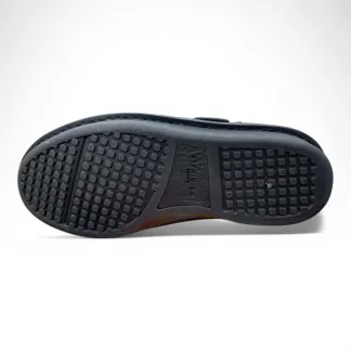 Men’s Black Leather Fisherman Sandals – Cushioned Comfort & Unique Detailing