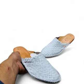 Handcrafted Woven Leather Mule Slippers – Kolhapuri Inspired