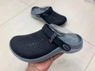 Ultra-Lightweight Comfort Clogs / Sandals – Black with White Sole – Sizes 35 to 42