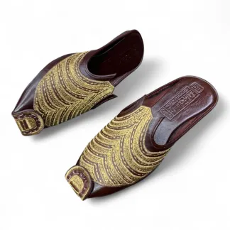 Men’s Handcrafted Formal Mules / Slippers – Embroidered & Patterned Leather – Timeless Elegance