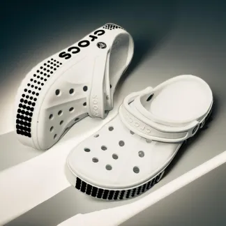 Authentic Crocs Bold Band Clogs – Classic Black & White – Comfort & Iconic Style