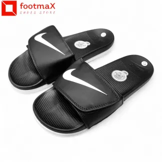 Classic Nike Slides – White Strap with Bold Black Swoosh – Everyday Comfort