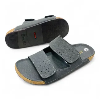 Men’s Grey Adjustable Cork Slide Sandals