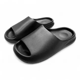 Unisex Solid Black Everyday Slides