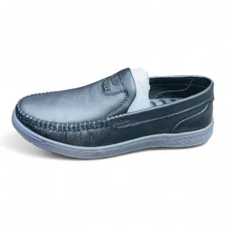 Classic Black Genuine Leather Men’s Loafers | Formal Office Shoes