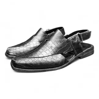 Pure Leather Handmade Kabuli Sandals for Men | Black & Brown | Authentic Craftsmanship | Footmax.com.bd