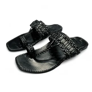 Original Handmade Leather Men’s Kalaphuri Sandals | Black & Coffee Colors | Sizes 39-43