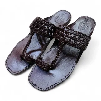 Original Leather Men’s Kalaphuri Sandals | Black & Brown | Sizes 44-46 | Handmade Casual Sandals |