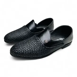 Pure Leather Men’s Casual Loafers Black & Chocolate  Handcrafted Half Shoes