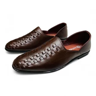 Pure Leather Men’s Casual Loafers  Handcrafted Half Shoes