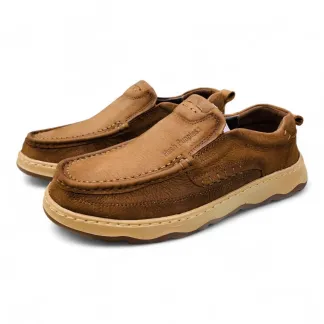 Men’s Black Leather Loafers – Smart Casual Slip-On Shoes