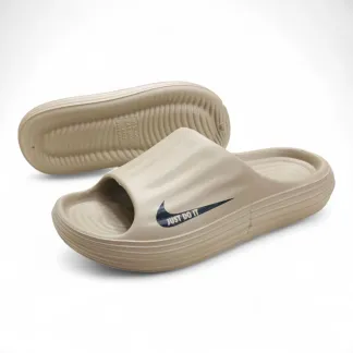 Men’s Beige Slide Slippers – Comfortable “Just Do It Slides