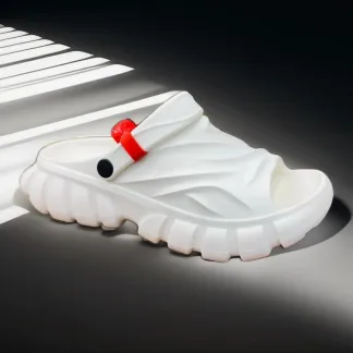 Men’s White Chunky Slides with Adjustable Strap