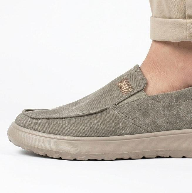 Black Slip-On Casual Shoes — Beige Sole Comfort |