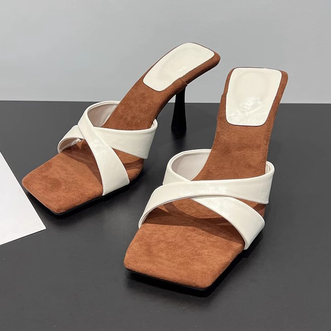  FRENCH STYLE SQUARE TOE WOMEN SLIPPERS 0130W