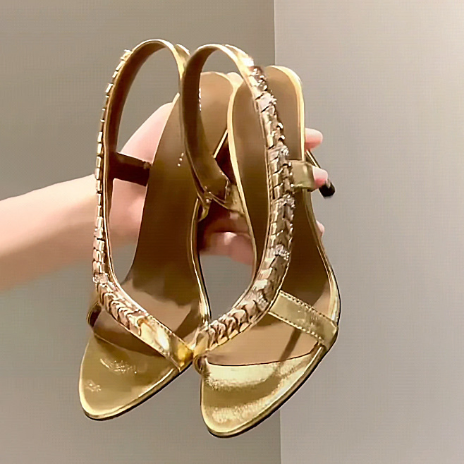 HIGH-END METALLIC RHINESTONES WOMEN SANDALS 8215G