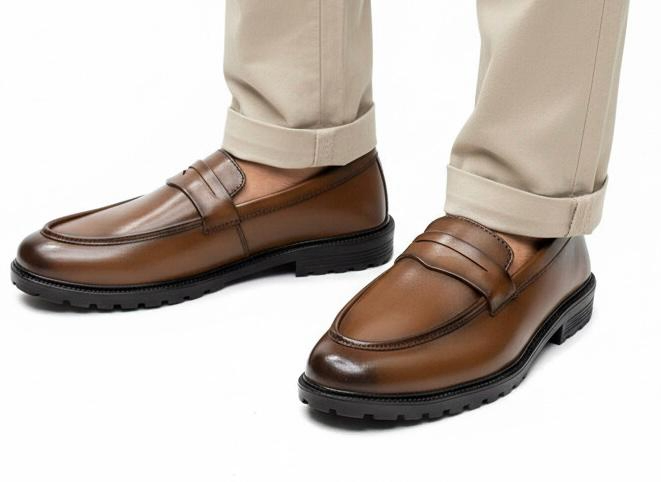 Brown Penny Loafers — Classic Leather Design