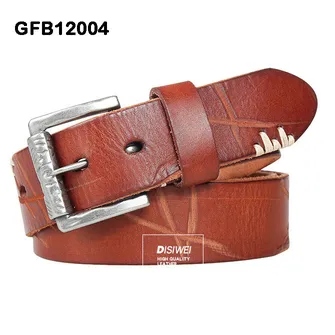 Disney Leather First-Layer Cowhide Belt Men's Retro Pin Buckle