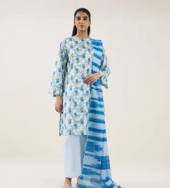 SAPPHIRE - 3 Piece - Printed Lawn Suit UNSTITCHED 3