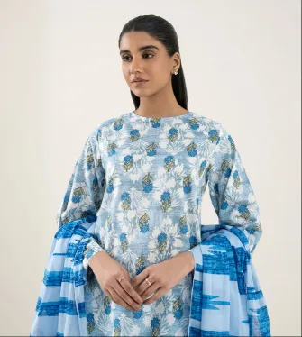 SAPPHIRE - 3 Piece - Printed Lawn Suit UNSTITCHED 3