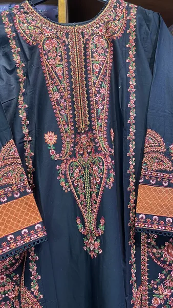Pakistani Original Hayat's Cotton Embroidered Stitched 2Pcs _ Black