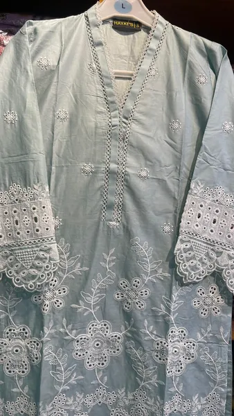 Pakistani Original Hayat's Cotton Embroidered Stitched 2Pcs _ Mint