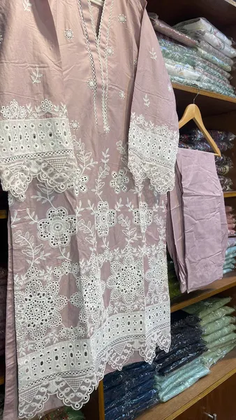 Pakistani Original Hayat's Cotton Embroidered Stitched 2Pcs _ Ligth Lavender