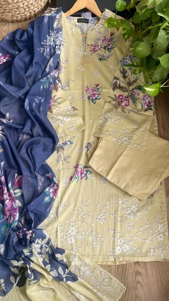 Pakistani Original Sadabahar Printed Lawn Stitched 3Pcs _ Yellow