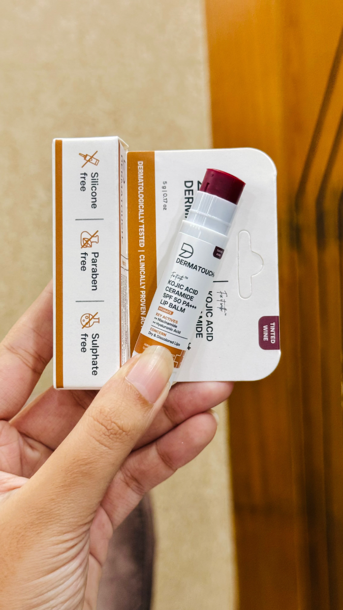 Dermatouch Kojic Acid Ceramide Tinted Lip Balm SPF 50 PA+++ - Tinted 