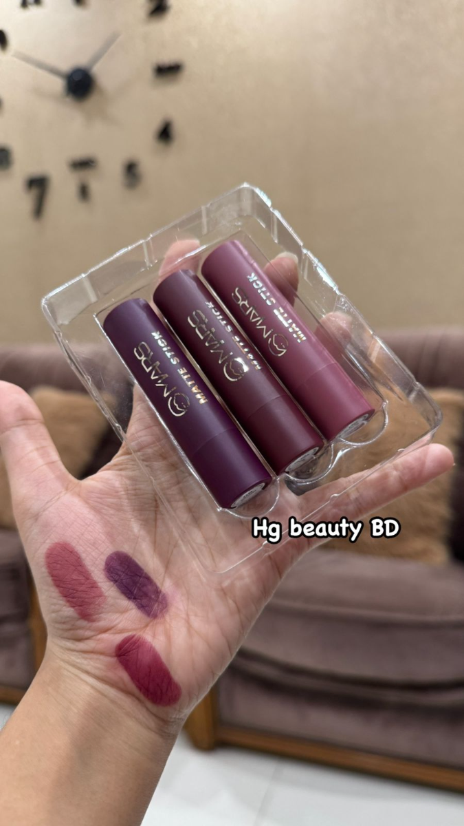 MARS Set of 3 Matte Lipsticks Box - (PLUMS)