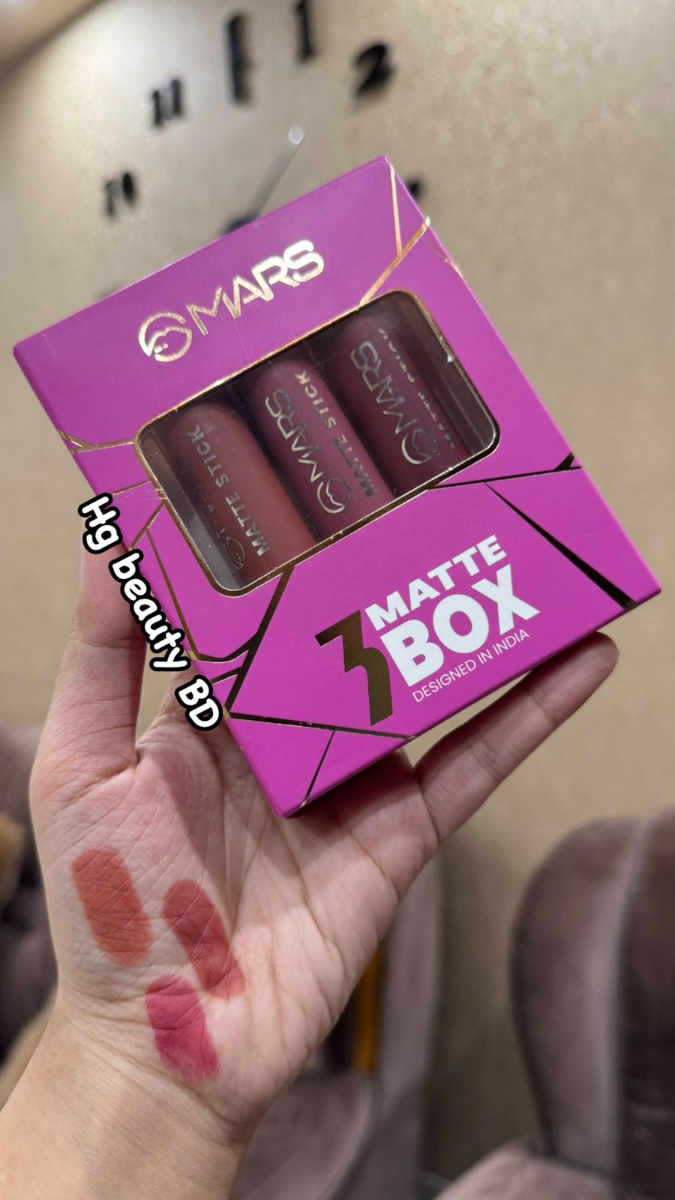 MARS Set of 3 Matte Lipsticks Box - (Peaches and Nudes)