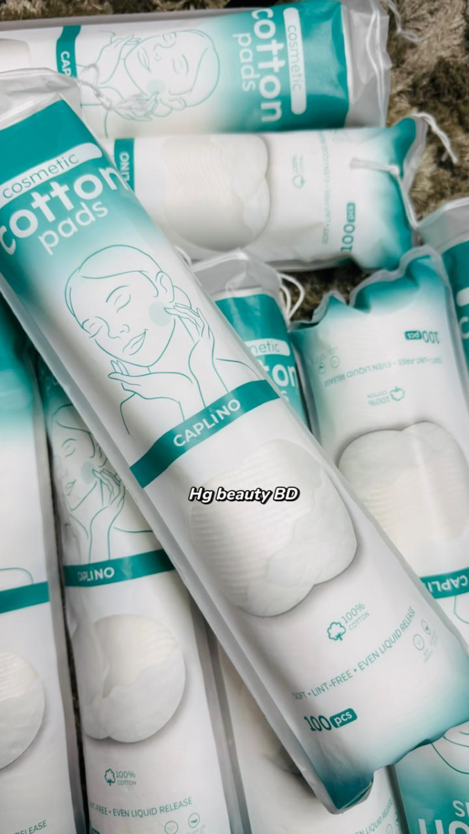 Caplino Cosmetic Cotton Pads 100 pcs | Lint-Free 100% Cotton