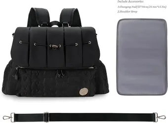 Stylish Waterproof Baby Diaper Bag with Changing Pad & Single Shoulder Strap