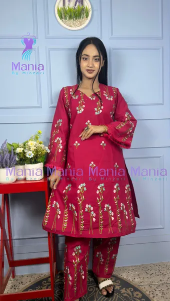 Velvet Blast // Premium Embroidery Work Cotton Fabric // Co-Ord’s 2PCS Set