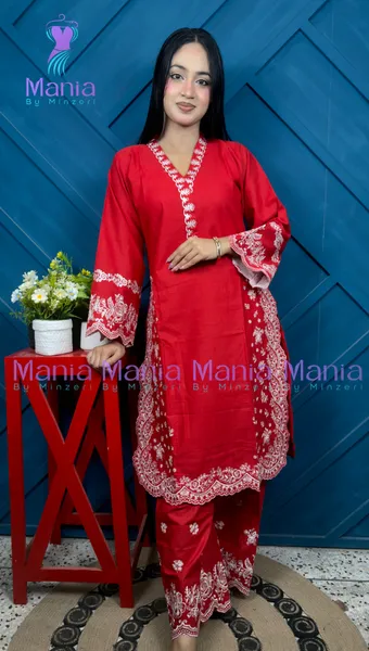 Color Riot // Cut Work Embroidery Work Cotton Fabric // Co-Ord’s 2PCS Set