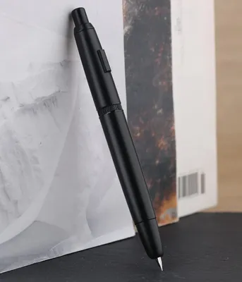 Moonman / Majohn  A1 Press Fountain Pen Matte Black – Retractable Extra Fine Nib (No Clip) 