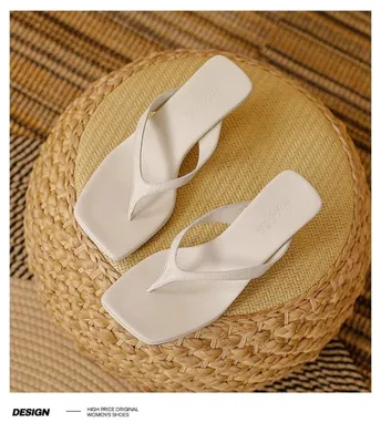 FASHION FLIP FLOPS TEMPERAMENT KITTEN HEEL SANDALS