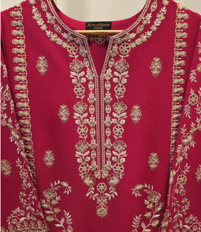 AGHANOOR  Sold out 2 Piece - Embroidered Cambric Suit S114323