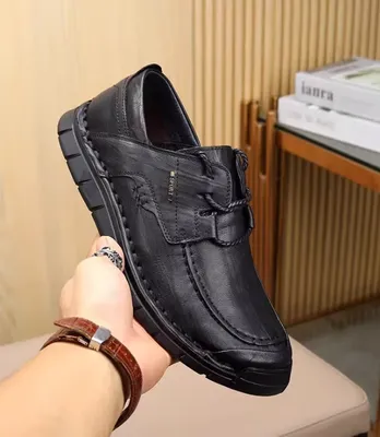High-End Leather Shoes for Men 2025 New Men's Casual Shoes Wide Round Toe Breathable Genuine Leather Cowhide Men