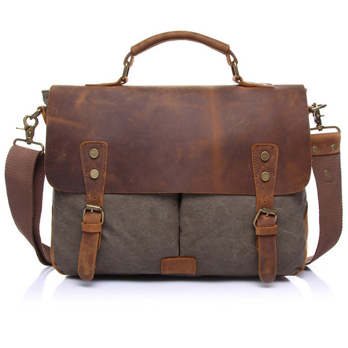RETRO CRAZY HORSE LEATHER CROSSBODY BAG 1807ArGr