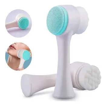 Double Sided Soft Silicone Handheld Facial Scrub Brush