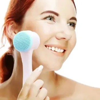 Double Sided Soft Silicone Handheld Facial Scrub Brush