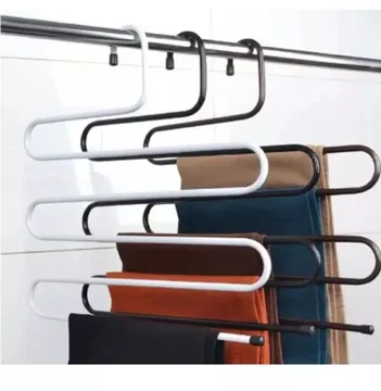 Stainless Steel S-Shape 5 Layer Cloth Hanger-2Pcs