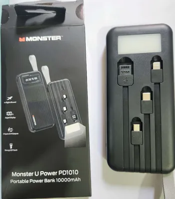  Monstar Powerbank 10000 mAh Built In Cable and Led Light 